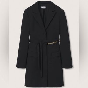 MANGO Belted Blazer Dress Size USA 12